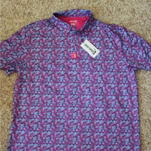 BogeyBros Purple and Blue Patterned Polo Shirt
